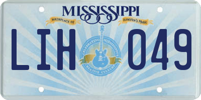 MS license plate LIH049