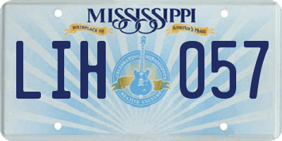 MS license plate LIH057