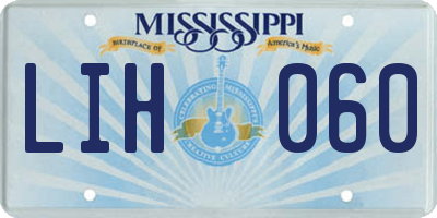 MS license plate LIH060