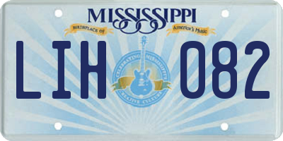MS license plate LIH082