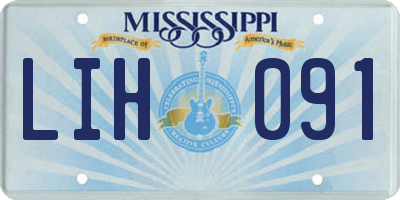 MS license plate LIH091