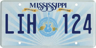 MS license plate LIH124