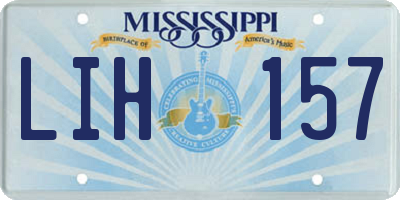 MS license plate LIH157