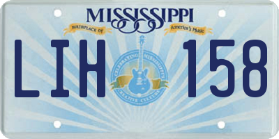 MS license plate LIH158