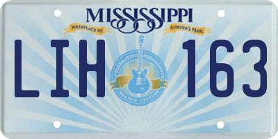 MS license plate LIH163