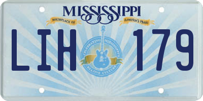 MS license plate LIH179