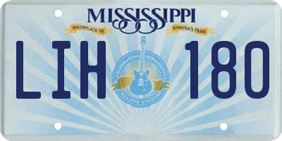 MS license plate LIH180