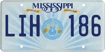 MS license plate LIH186