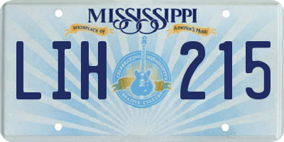 MS license plate LIH215