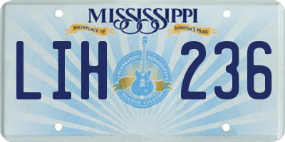 MS license plate LIH236