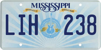 MS license plate LIH238