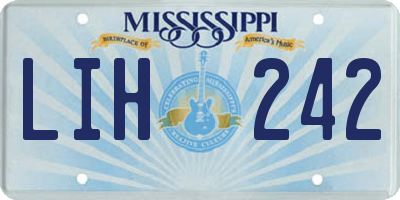 MS license plate LIH242