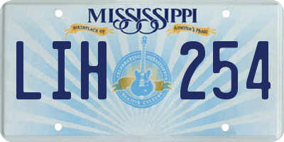 MS license plate LIH254