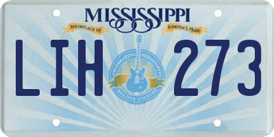 MS license plate LIH273