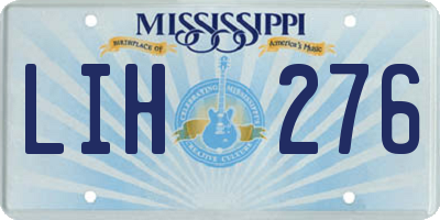 MS license plate LIH276