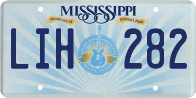 MS license plate LIH282