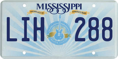 MS license plate LIH288