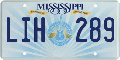 MS license plate LIH289