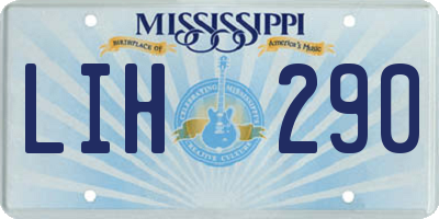 MS license plate LIH290