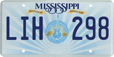 MS license plate LIH298