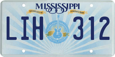 MS license plate LIH312