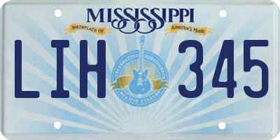 MS license plate LIH345