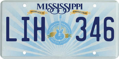 MS license plate LIH346