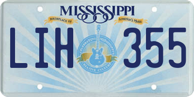 MS license plate LIH355