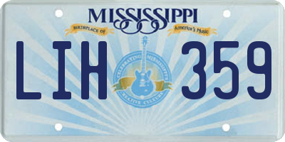 MS license plate LIH359