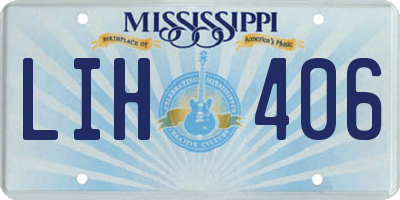 MS license plate LIH406