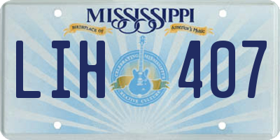 MS license plate LIH407