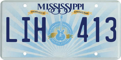 MS license plate LIH413