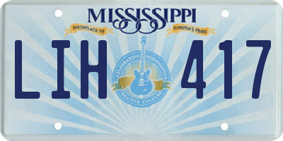 MS license plate LIH417