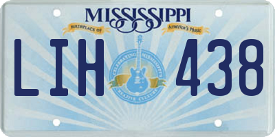 MS license plate LIH438