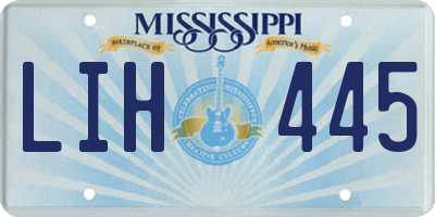 MS license plate LIH445