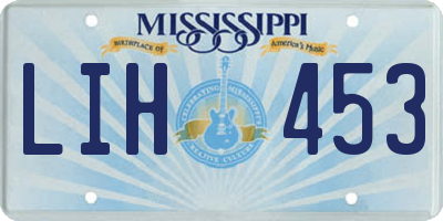 MS license plate LIH453