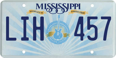 MS license plate LIH457
