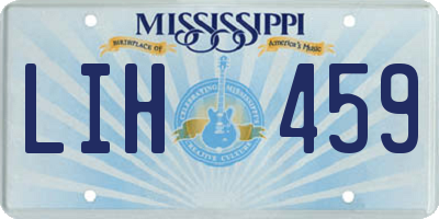 MS license plate LIH459