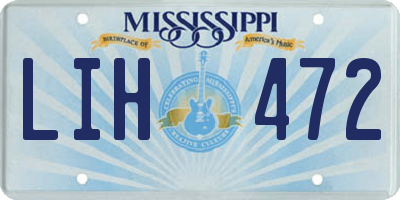 MS license plate LIH472