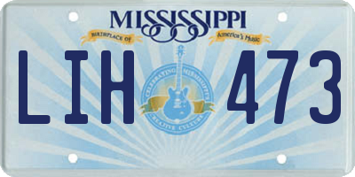 MS license plate LIH473