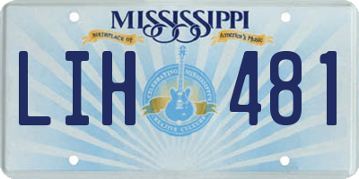 MS license plate LIH481