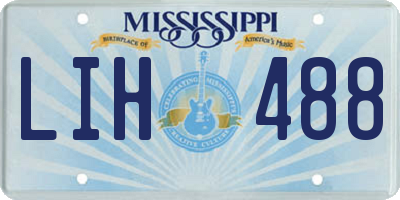 MS license plate LIH488