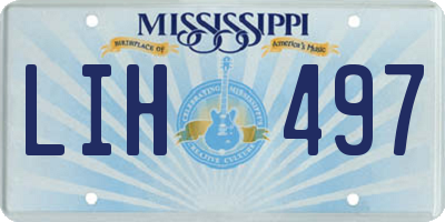 MS license plate LIH497