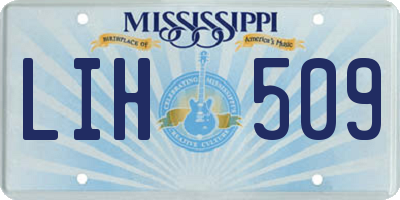 MS license plate LIH509