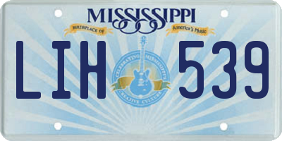 MS license plate LIH539