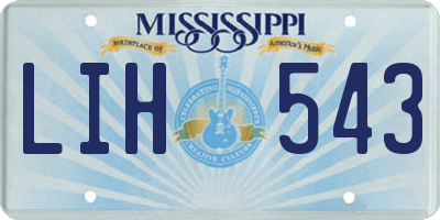 MS license plate LIH543