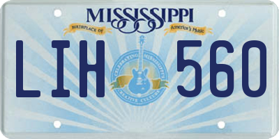 MS license plate LIH560
