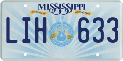 MS license plate LIH633
