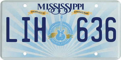MS license plate LIH636