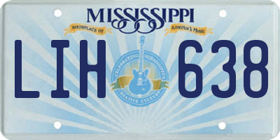 MS license plate LIH638
